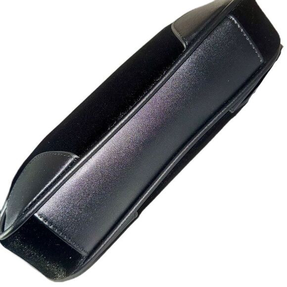 Juicy Couture Black Velour Hollyhock Chain Link Strap Shoulder Bag w/ Mini Pouch - Picture 7 of 16